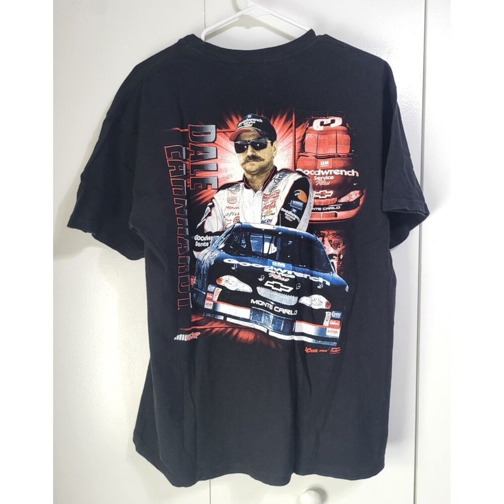 Chase Authentics Dale Earnhardt #3 INTIMIDATOR NASCAR Racing T Shirt Front Back - Picture 2 of 10